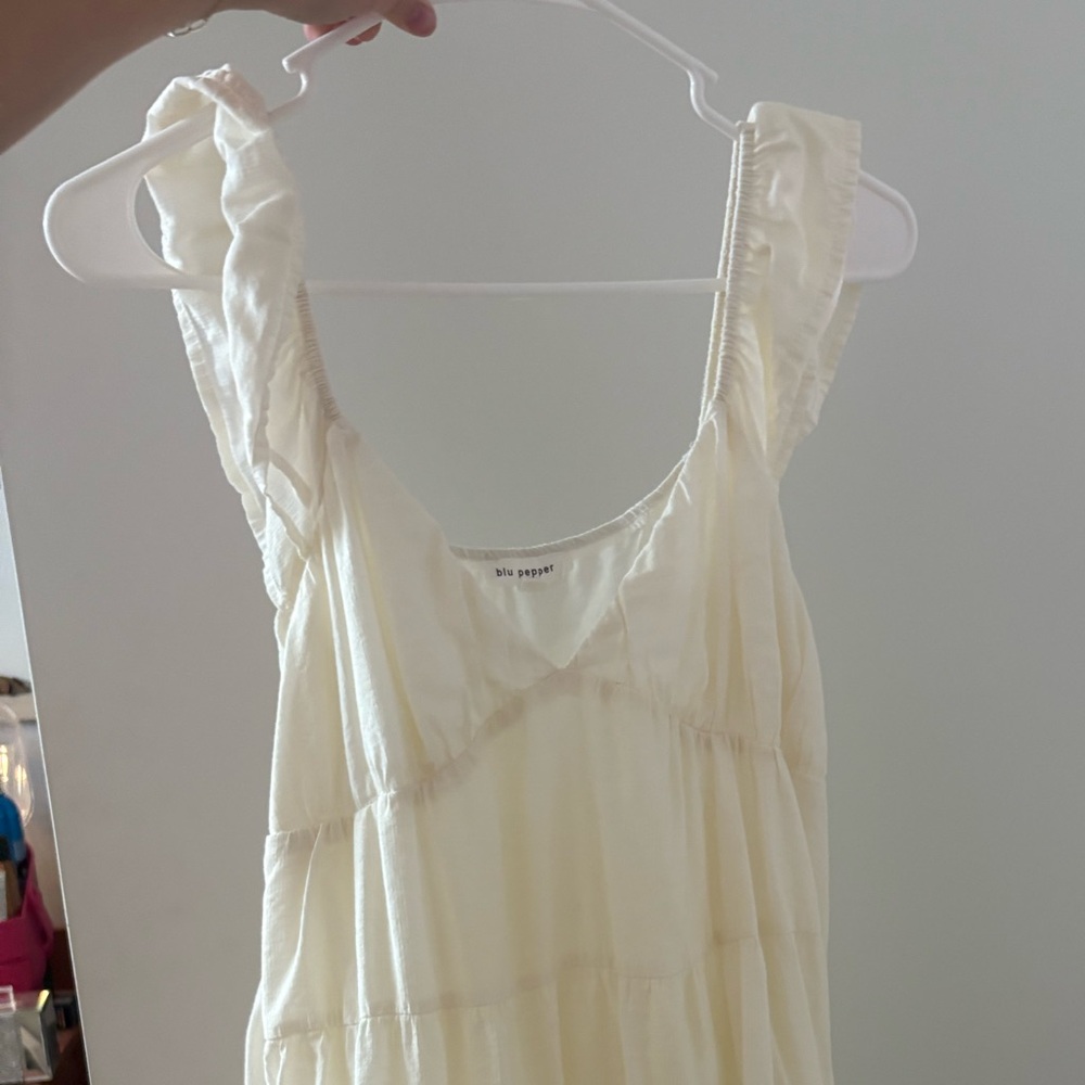 Blu Pepper Ivory Ruffle Dress